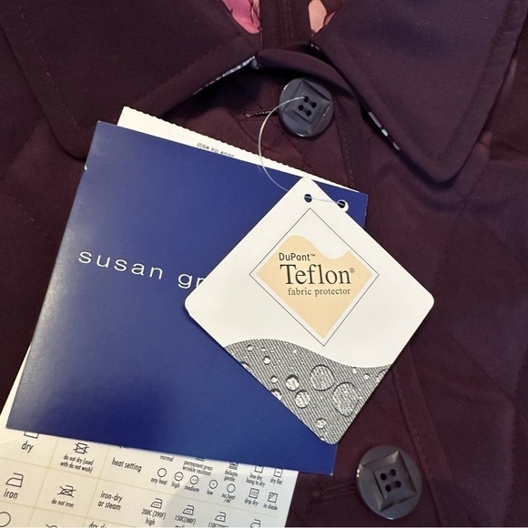 Susan Graver Reversible Purple Floral Quilted Rain Jacket NWT - 1X - Picture 8 of 14